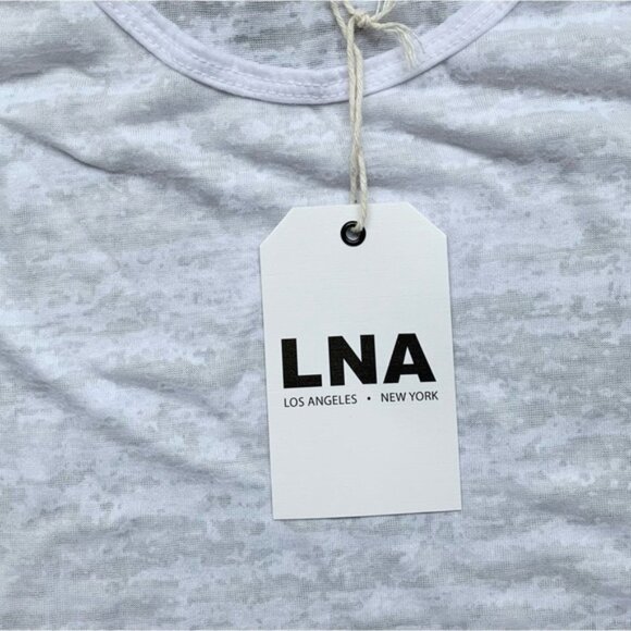 Revolve LNA Swing Bib Tank Top Cropped Burnout Slub Fabric White Size XS - Picture 6 of 7